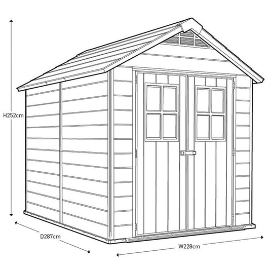 Newton 7ft 6″ x 9ft 5″ (2.3 x 2.9m) Storage Shed