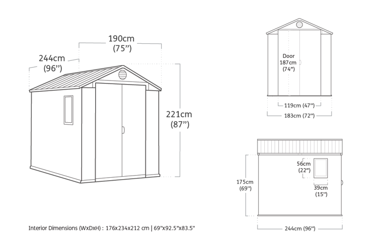 Best seller Shed 6x8ft – Grey